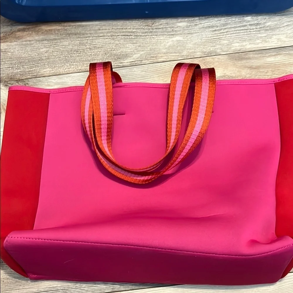 Summersalt Pink and Red Tote Bag with Minimalist Design